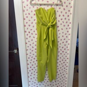 Mustard Seed Neon Green Strapless Jumpsuit Size Small